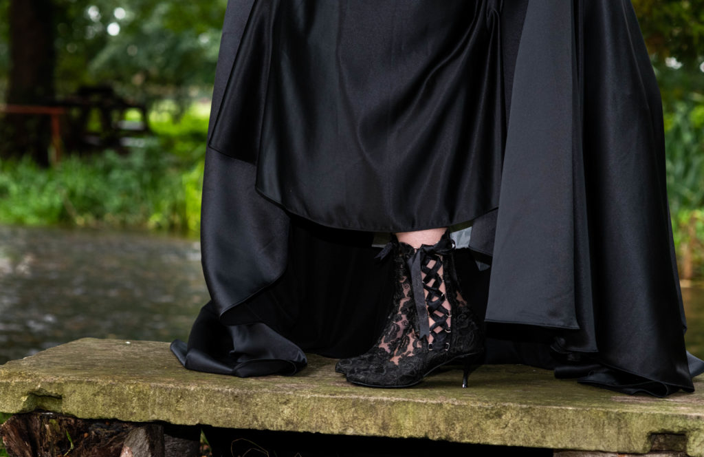 Victorian black lace ankle boots