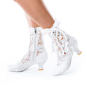 White Lace Victorian Wedding Boots