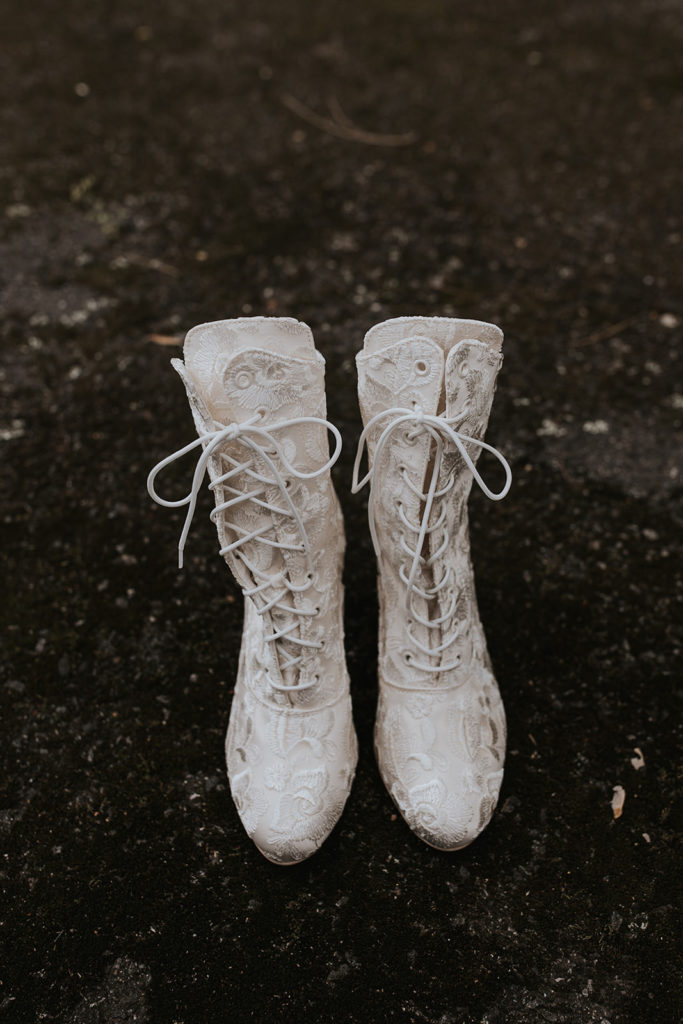 Victorian Lace Up Bridal Boots