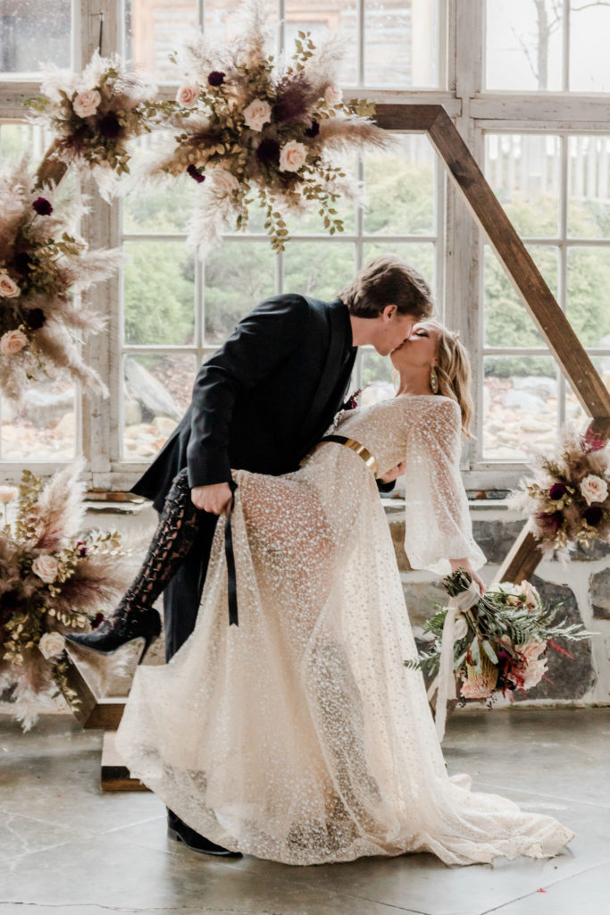 Alternative Wedding Ideas Black Lace Boots 