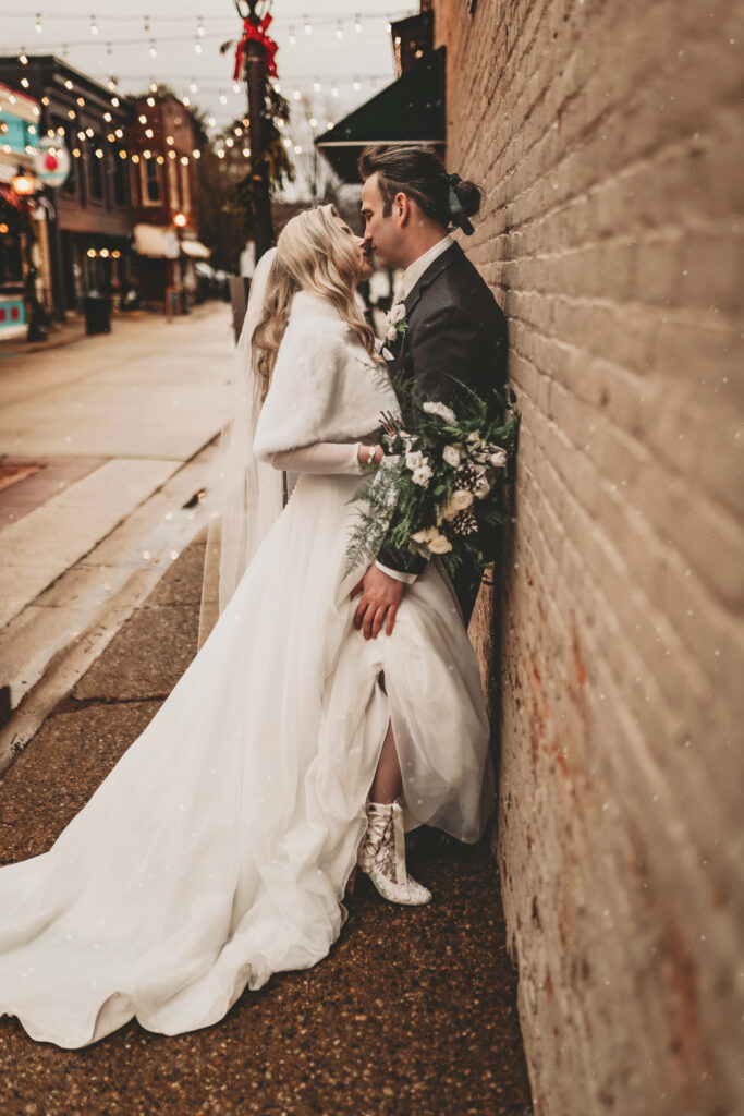 House of Elliot Real Bride Teresa wearing Lizzie Elliot Victorian Ankle Boots