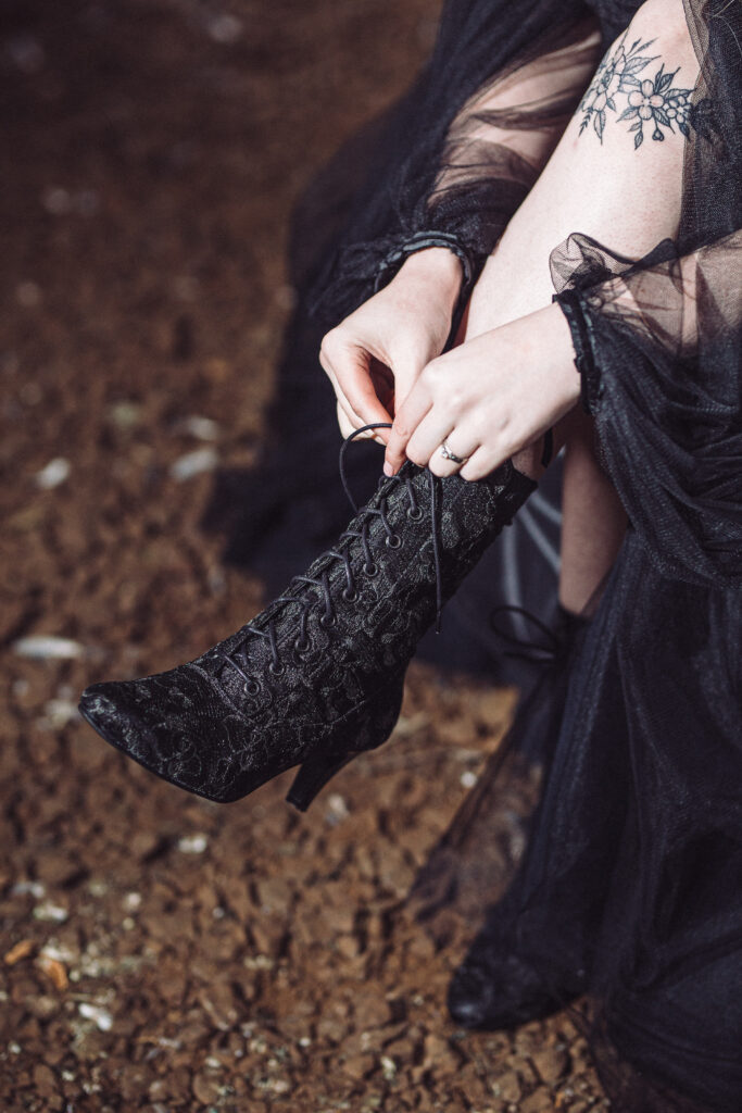 Josephine Gothic black boots by House of Elliot 