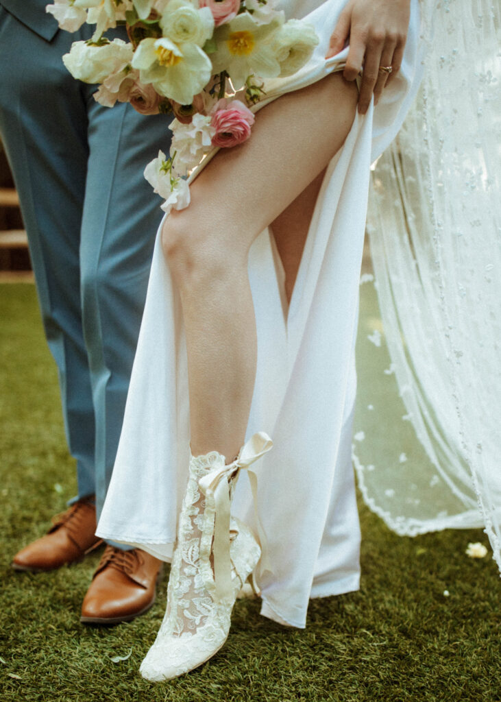 Ivory Lace Bridal Booties 